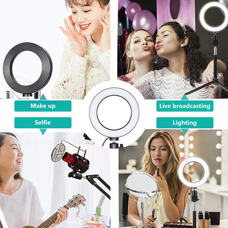 OEBLD Ring Light OEBLD Dimmable with 3 Light Modes & 10 Brightness Level LED Ring Fill Lights for Phone Live Stream Makeup YouTube Shooting(B(only 10'' Ring Light)) - Image 3